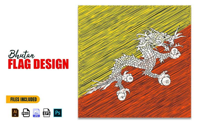 17. prosinec Bhútán národní den vlajky design ilustrace
