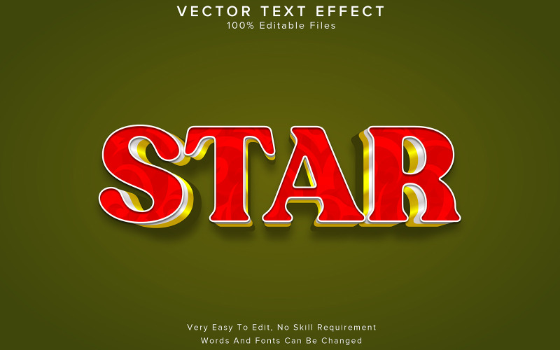 Rode ster 3d bewerkbaar teksteffect