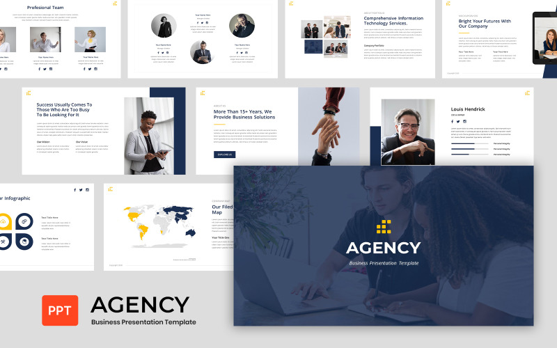 Agentura - Obchodní víceúčelová PowerPoint šablona