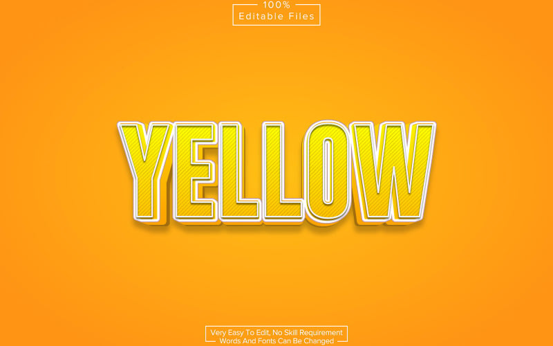 Effet de texte modifiable jaune 3D