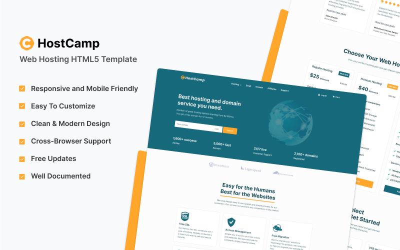 HostCamp - Modello HTML5 di Web Hosting