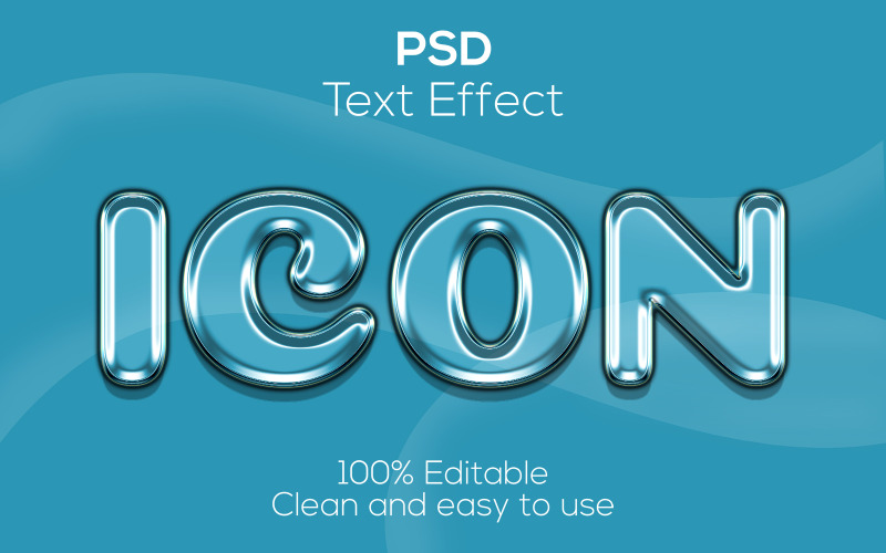 Icône | Icône modifiable effet de verre de texte Psd | Icône Moderne Psd Texte Effet Verre