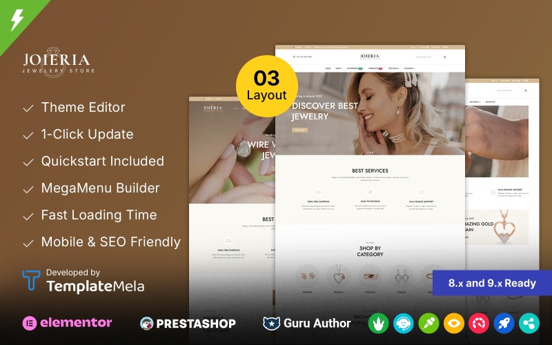 Joieria - Thème Prestashop pour magasin de bijoux et d'accessoires