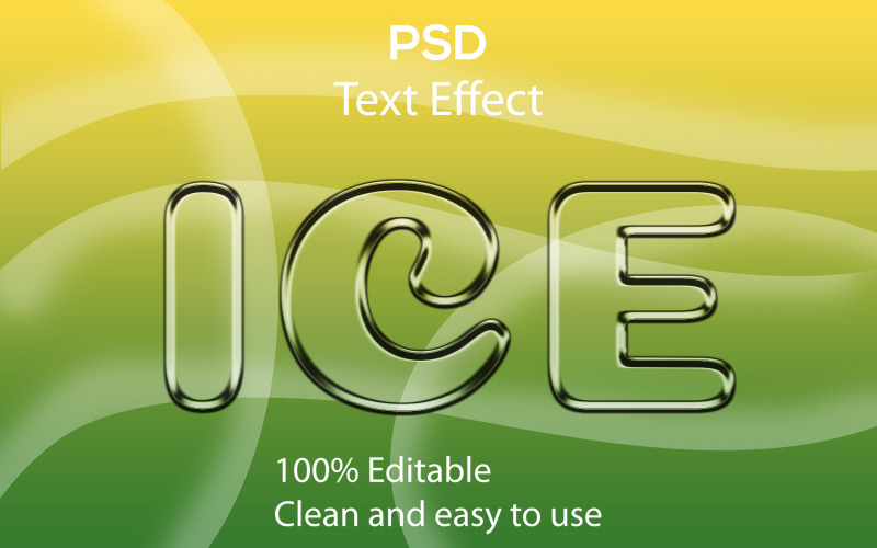 led | Ice Editable Psd Glass Textový efekt | Moderní Ice PSD Glass Textový efekt