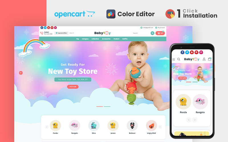 Магазин дитячих іграшок Babytoy OpencartTheme