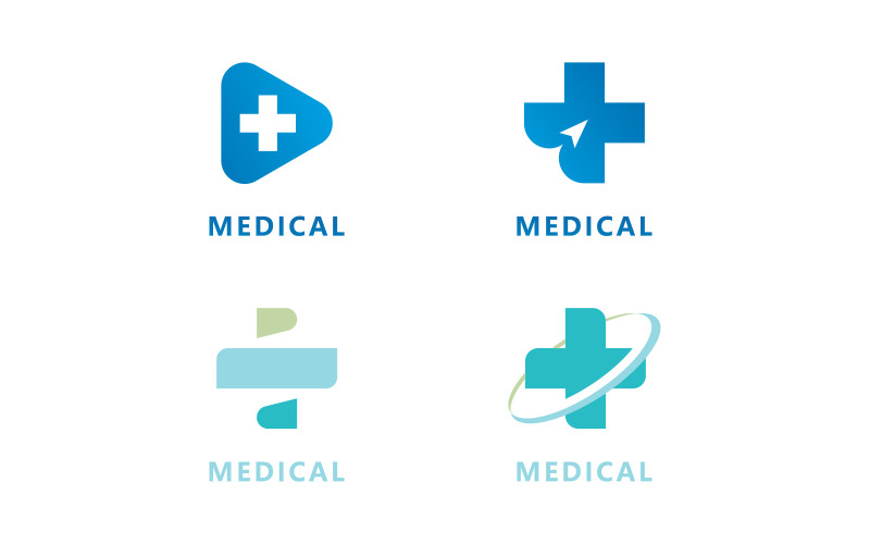 Modèle de conception de logo vectoriel de soins médicaux V9