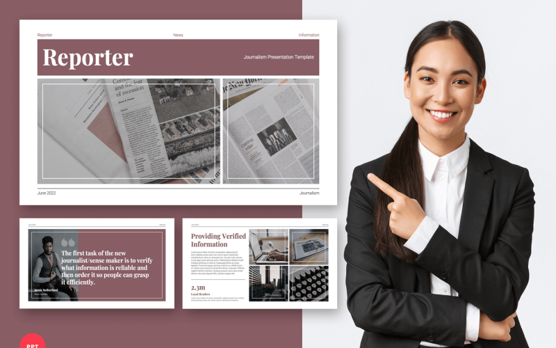 Modello di presentazione di giornalismo PowerPoint