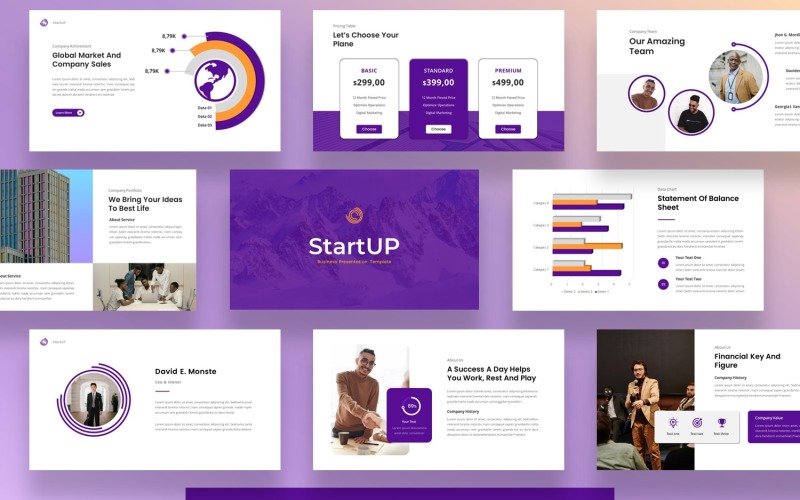Start Up - Бизнес-презентация компании Шаблон слайдов Google