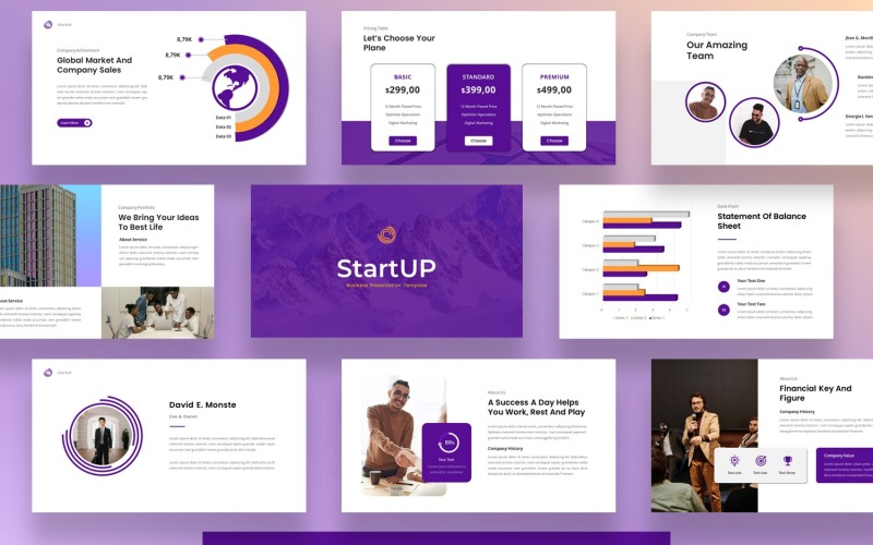 Start Up — firmowa prezentacja biznesowa Szablon slajdów Google
