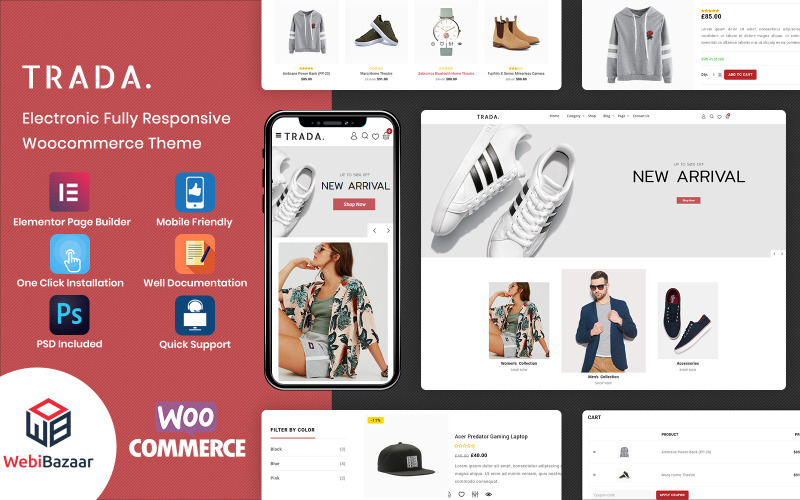 Trada - Tema de design de loja de moda WooCommerce
