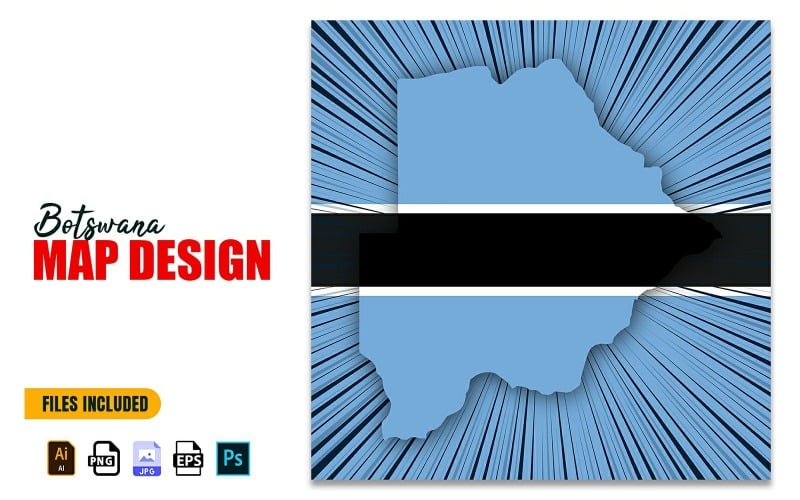 Botswana Independence Day Map Design Illustration