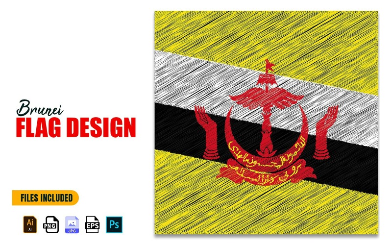23 de fevereiro ilustração de design de bandeira do dia da independência de Brunei