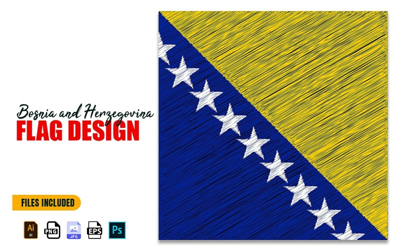 1 de março ilustração de design de bandeira do dia da independência da Bósnia