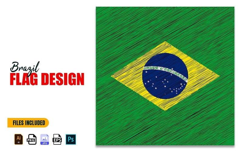 7 de setembro ilustração de design de bandeira do dia da independência do Brasil