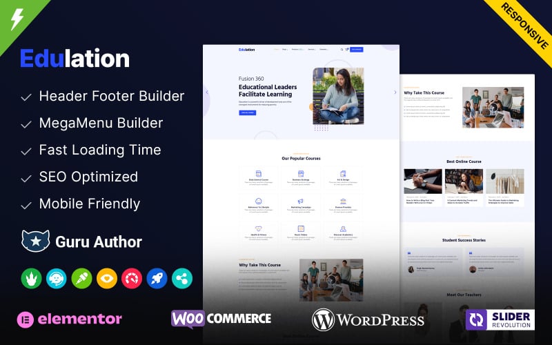 Edulation - многоцелевая тема WordPress для образования, школы и обучения