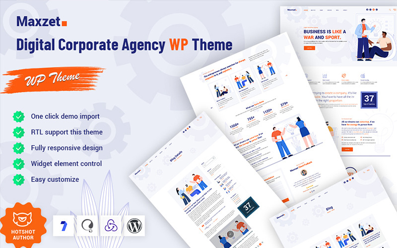 Maxzet - Motyw WordPress dla cyfrowej agencji korporacyjnej