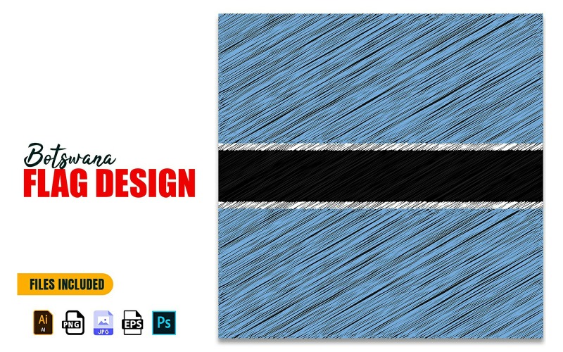 30 września Dzień Niepodległości Botswany Flag Design Illustration