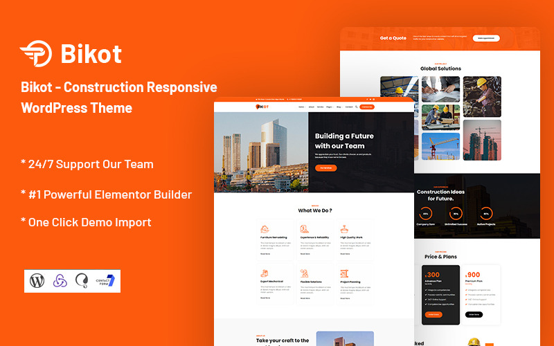 Bikot – Responsives WordPress-Theme für den Bau