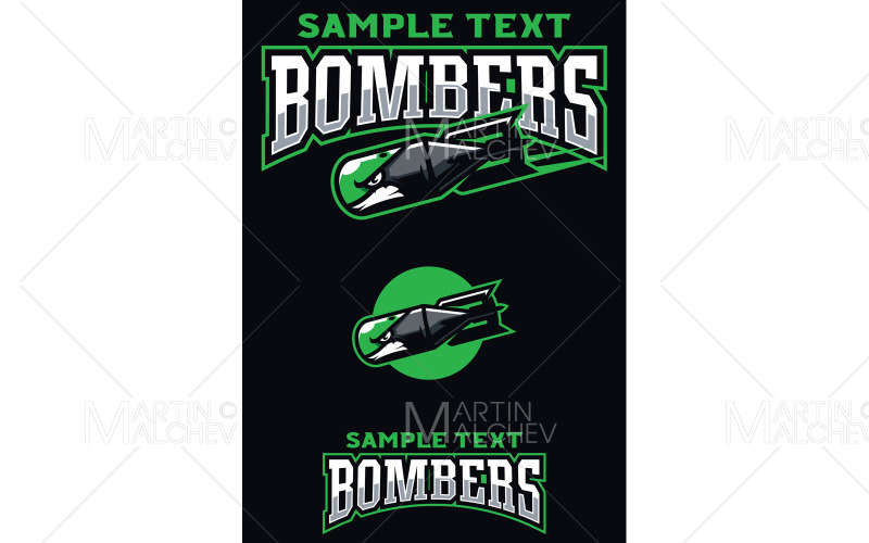Bombplan team maskot vektorillustration