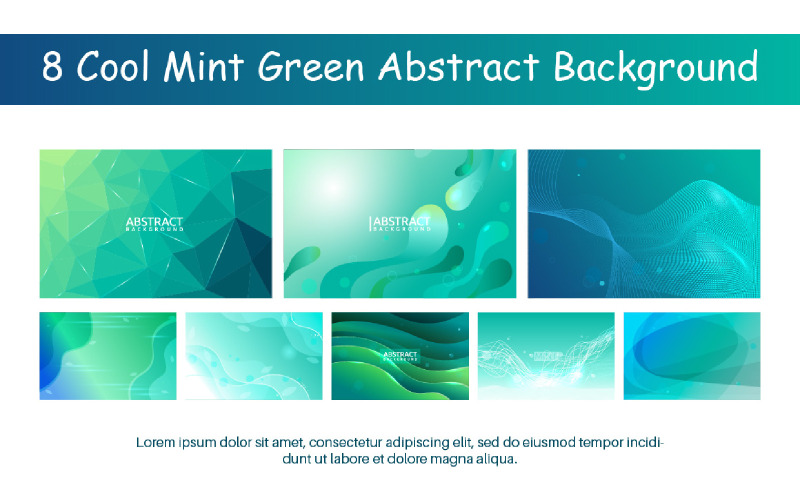 8 Cool mintgrön abstrakt bakgrund