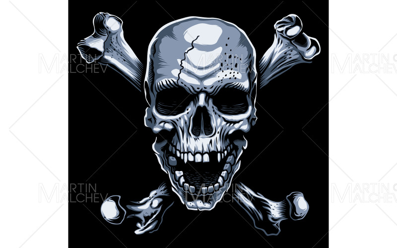 Illustrazione di vettore della mascotte di Jolly Roger