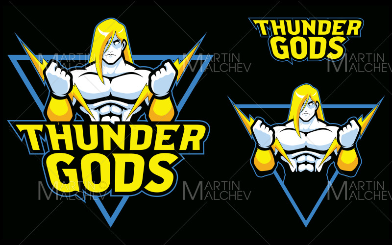 Illustrazione di vettore della mascotte di Thunder Gods