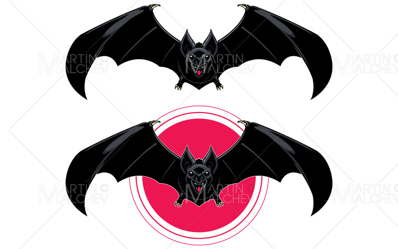 Illustrazione di vettore della mascotte nera del pipistrello