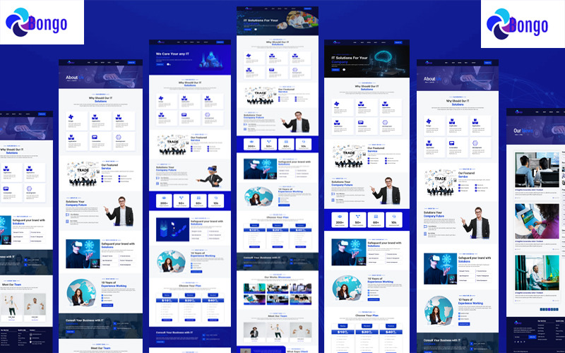 Modello HTML per tecnologia Bongo e soluzioni IT