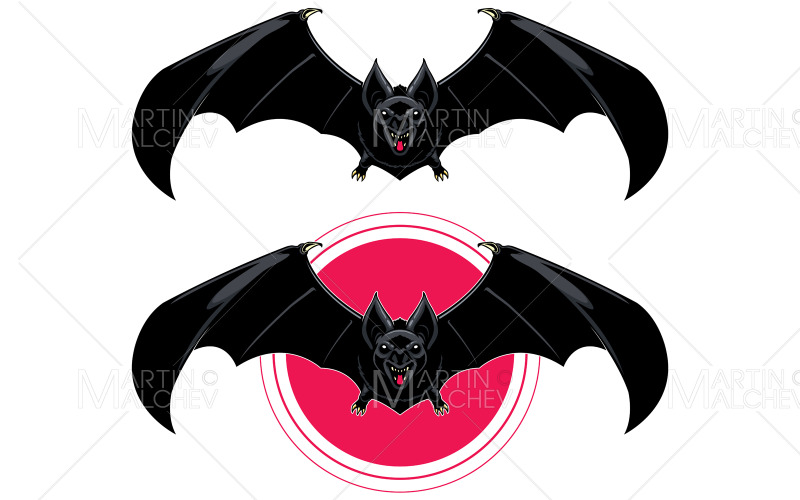 Vleermuis zwarte mascotte vectorillustratie