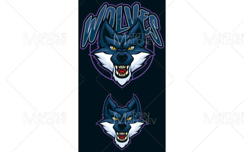 Wölfe, Team, Maskottchen, Vektor, Illustration