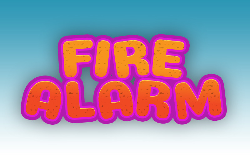 Allarme antincendio | Effetto testo Psd modificabile allarme antincendio | Effetto testo Psd allarme antincendio moderno