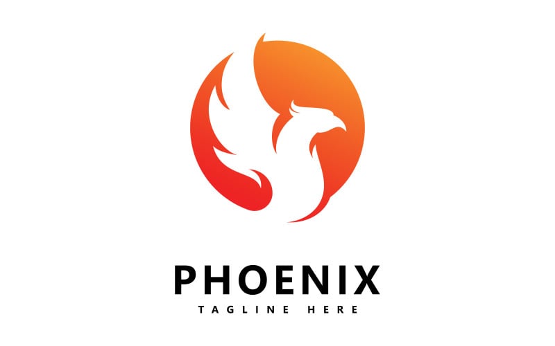 Ave Fénix Logo Vector Diseño V8