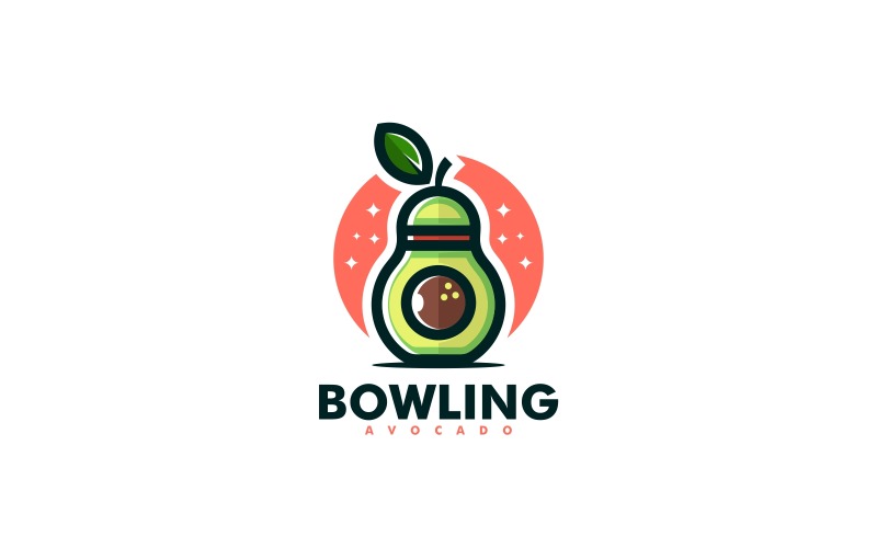 Bowling avokado enkel logotyp