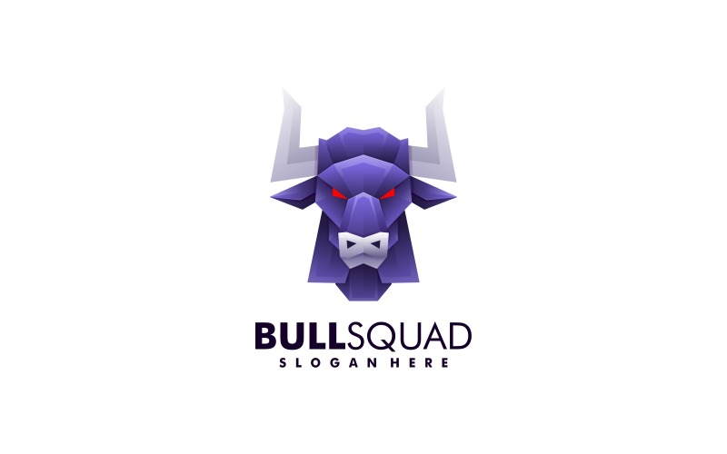 Design de logotipo gradiente cabeça de touro