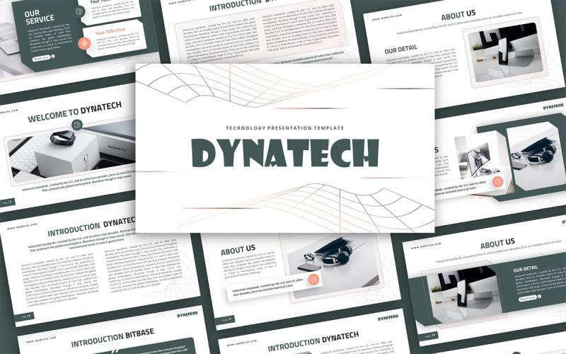 Dynatech Teknolojisi Çok Amaçlı PowerPoint Sunum Şablonu