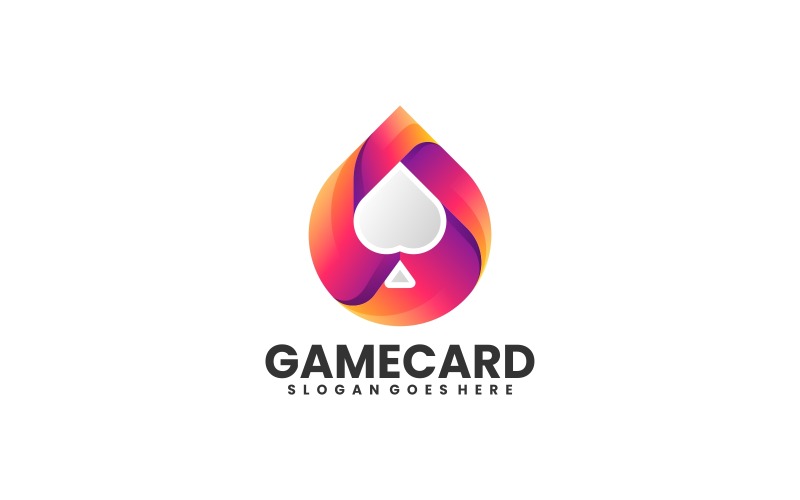 Gradientowe kolorowe logo w karty do gry