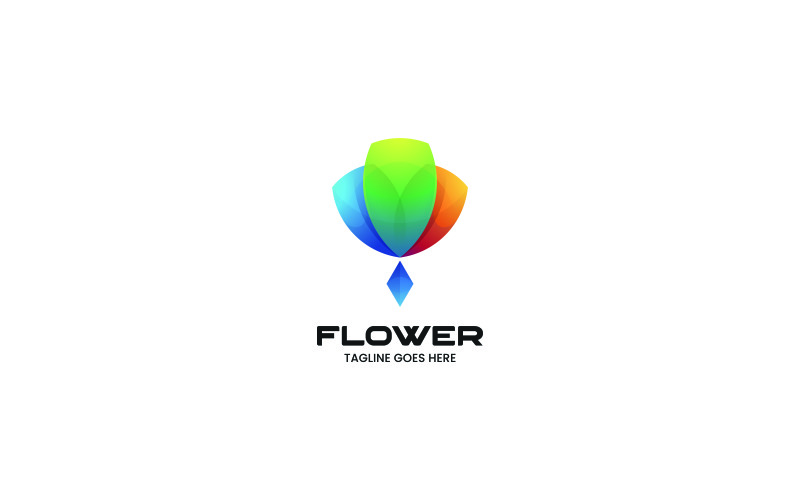 Квітковий градієнт барвистий логотип том 1