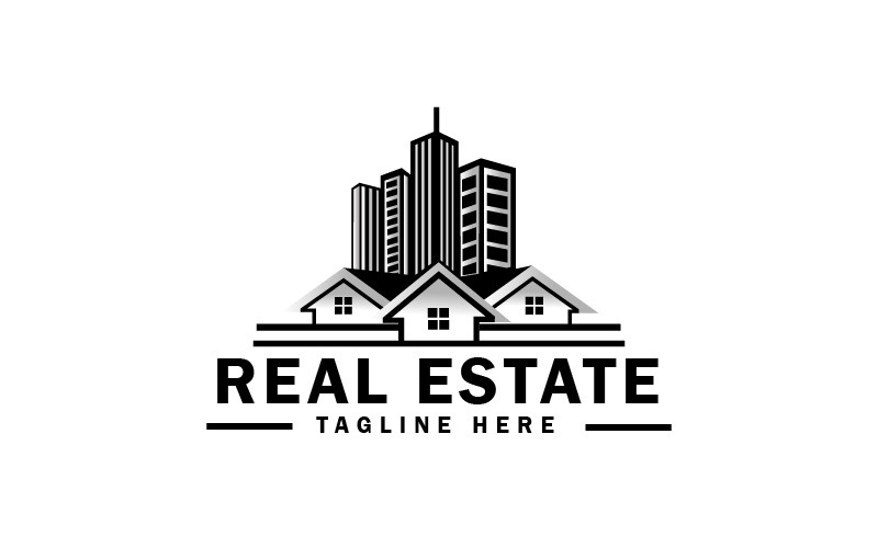 Logo de l'immobilier et logo de la maison