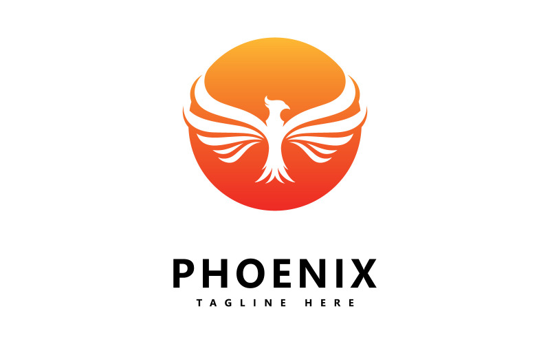 Векторный дизайн логотипа Phoenix Bird V6