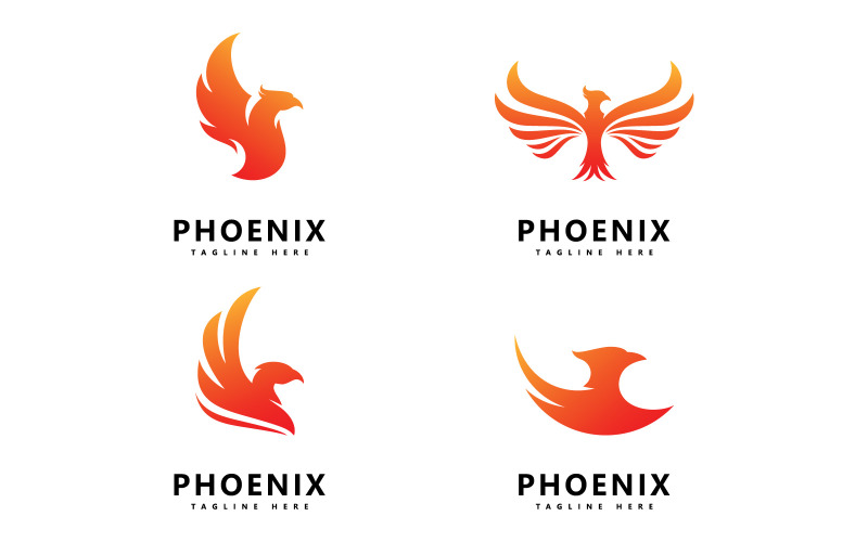 Векторный дизайн логотипа Phoenix Bird V9