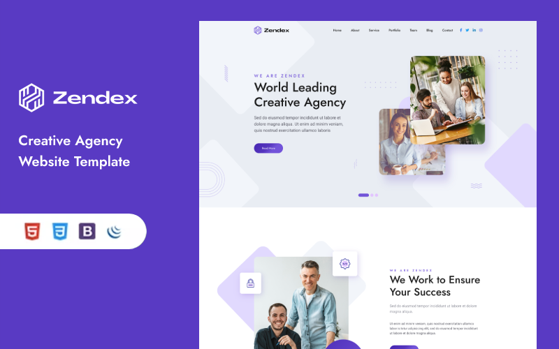 Zendex - Шаблон сайта креативного агентства