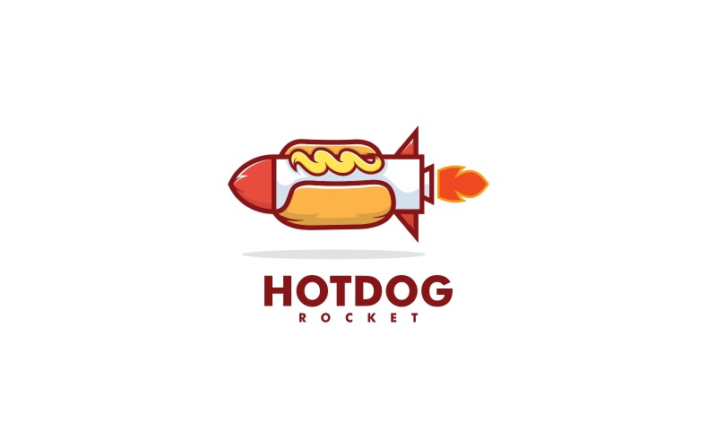 Logo simple de fusée de hot-dog
