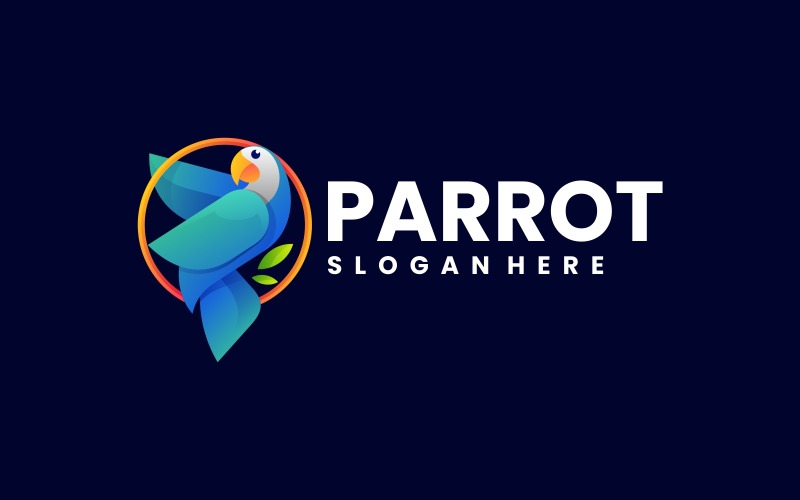 Вектор попугай градиент красочный логотип