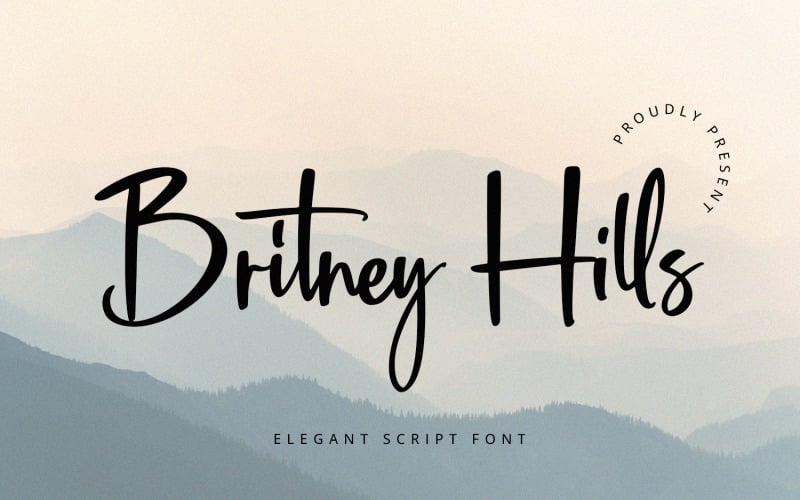 Britney Hills - Elegant Script Font #268765 - TemplateMonster