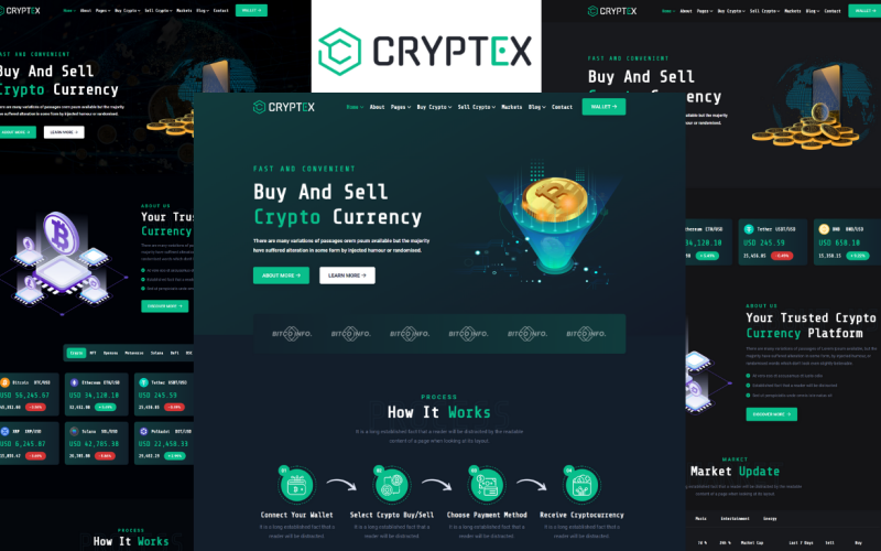 Cryptex - Modello HTML5 di scambio di criptovalute