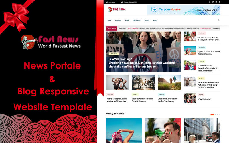 Fast News - Modèle de site Web réactif pour portail d'actualités et blog
