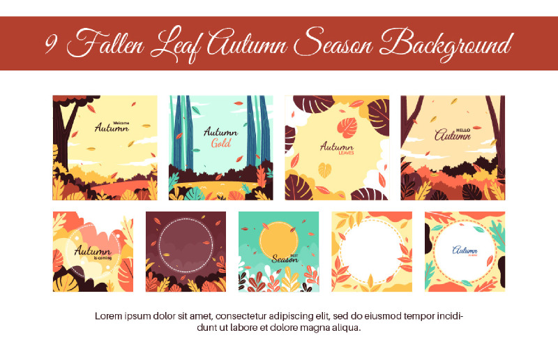 9 Gefallenes Blatt Herbstsaison Hintergrund
