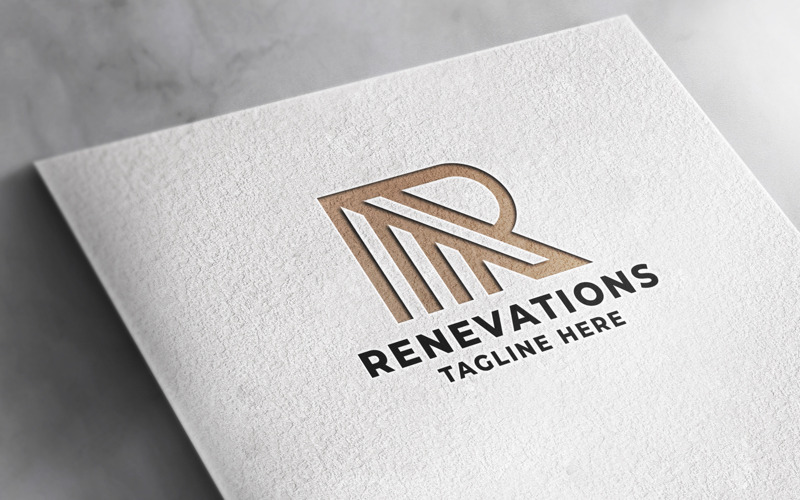Renovace a nemovitosti písmeno R Logo