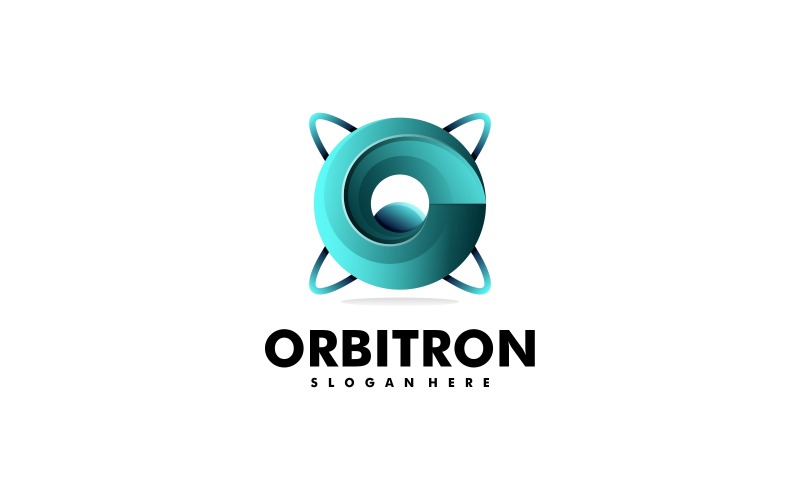 Bokstaven O - Orbitron Gradient Logotyp