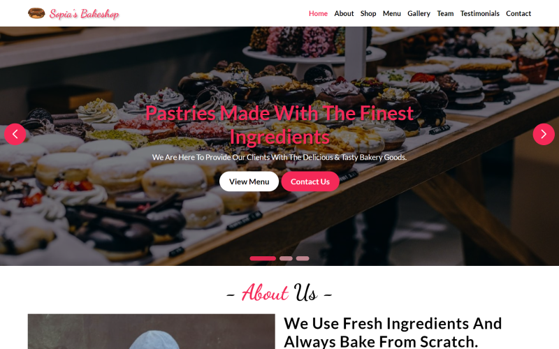 Sopia's Bakeshop - Plantilla HTML5 para página de destino de panadería